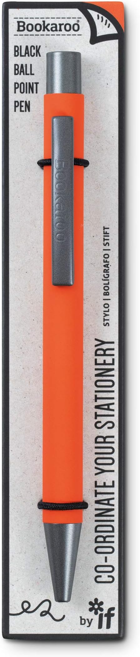 IF Bookaroo Pen, soft touch, colour coated pen with black ink - ORANGE