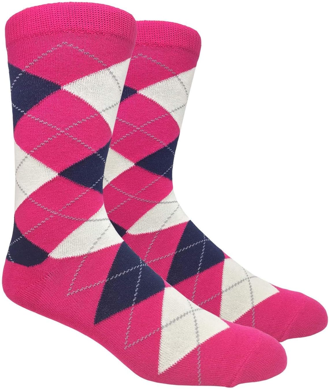 Men's FineFit Arygle Dress Trouser Socks Assorted Colors - You Choose!