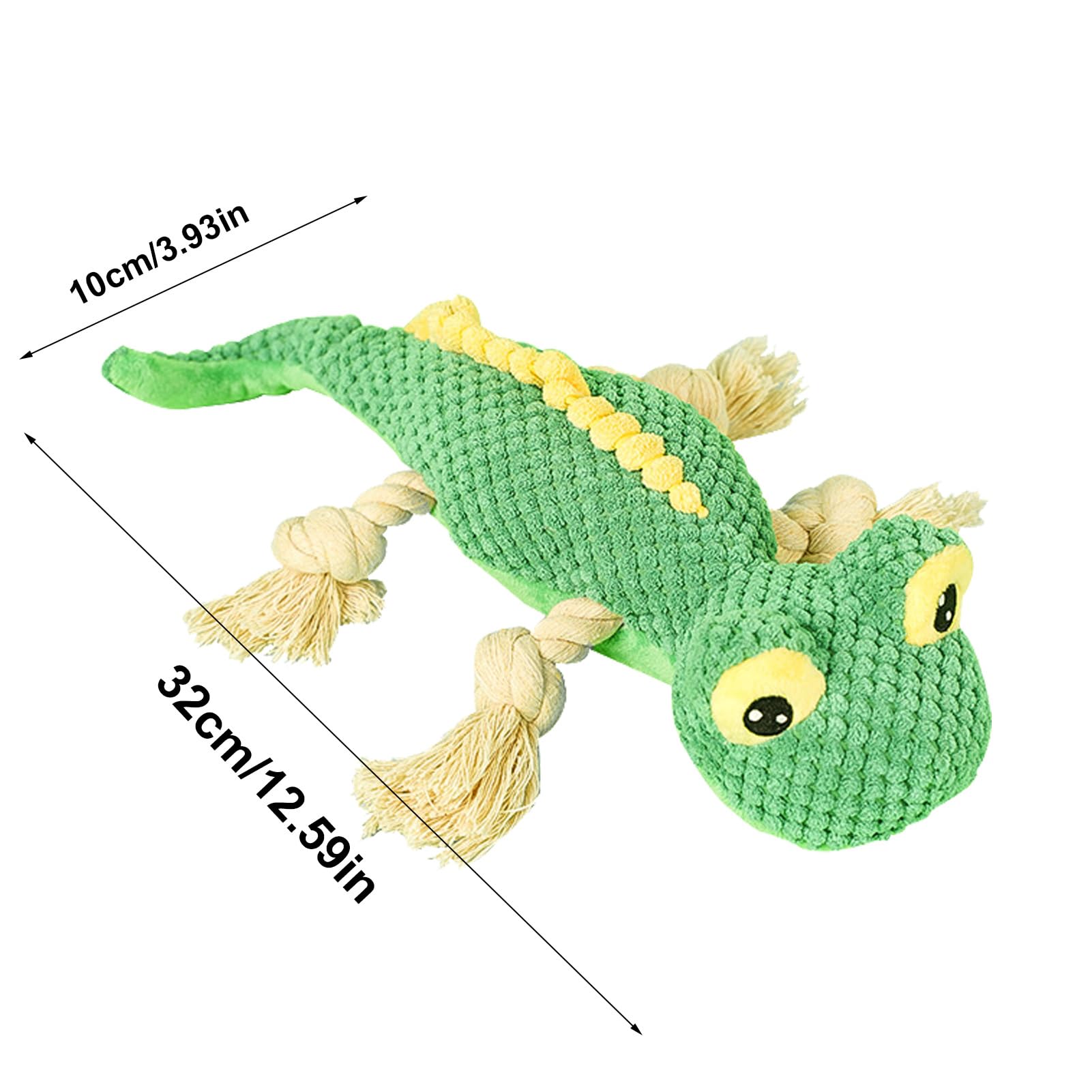 Juguetes de cuerda de felpa para perros, juguetes interactivos para perros lagarto de peluche, ecológico, antimordeduras, juguete suave y chirriante para perros pequeños y medianos Bellv