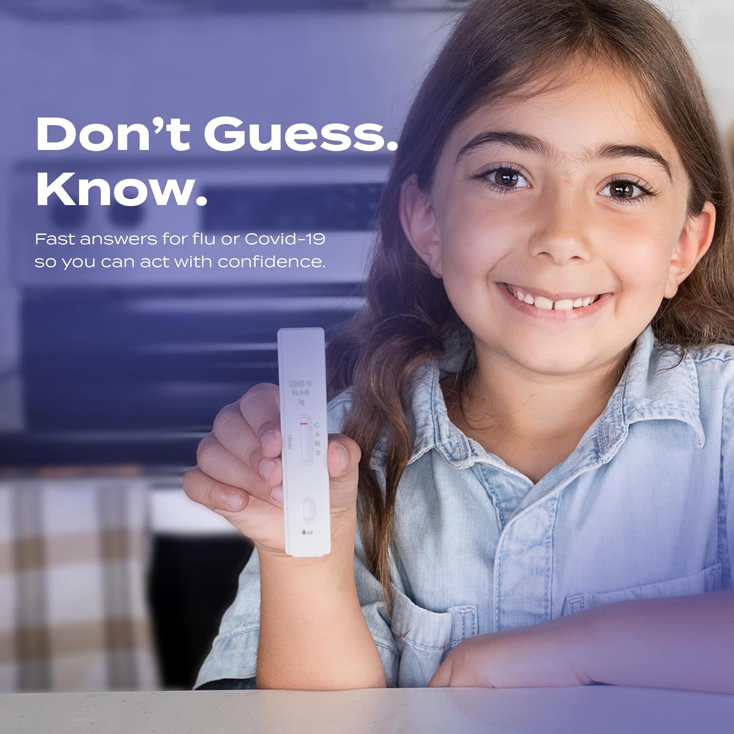 SpeedySwab COVID-19 + Flu A&B 3-in-1 Home Antigen Combo Test - Results in 15 Minutes, EUA Authorized OTC Self-Test, Easy Nasal Swab for Symptom Onset (4 Pack)