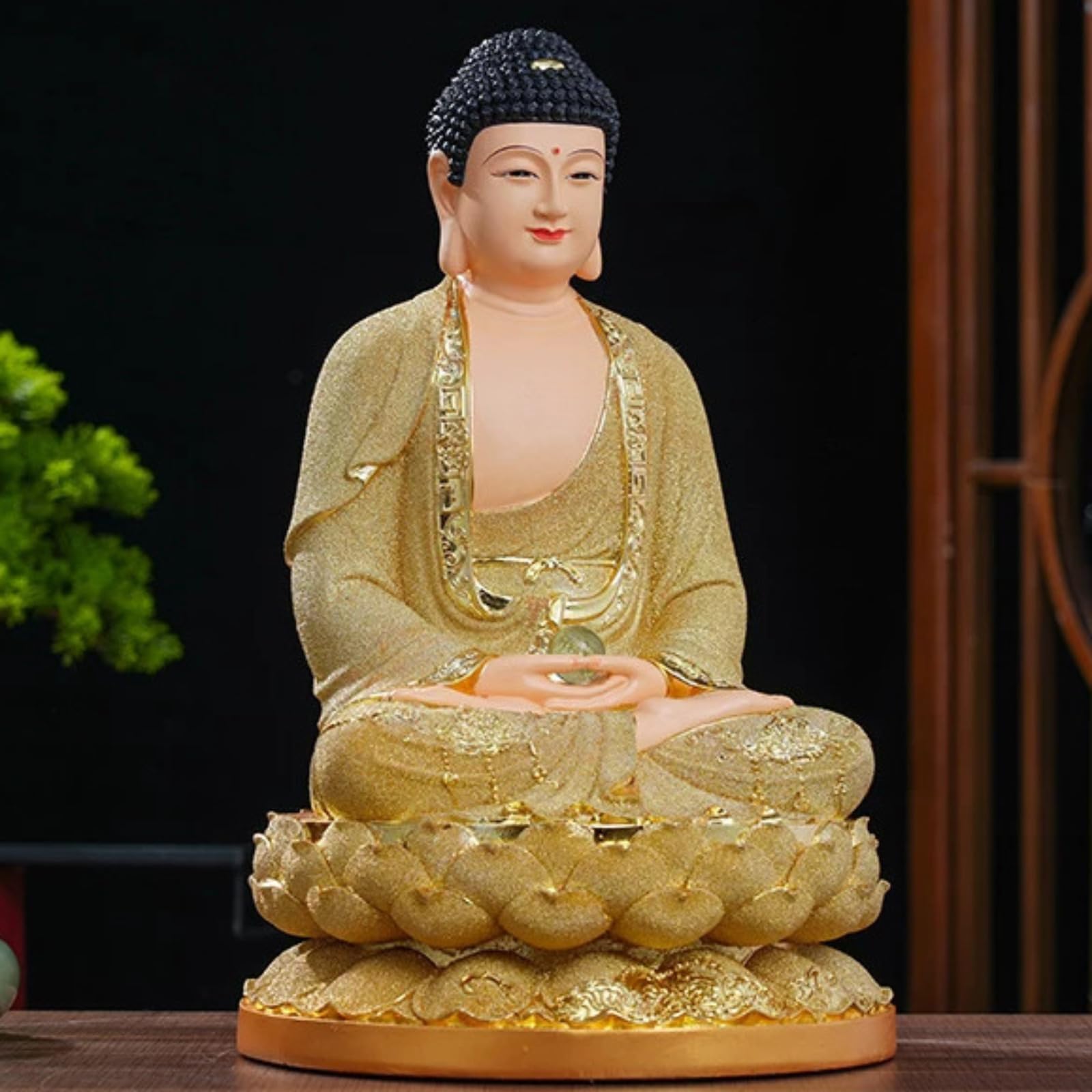 Estatua de Buda hecha a mano, 30 cm, adorno de resina Shakyamuni estilo chino