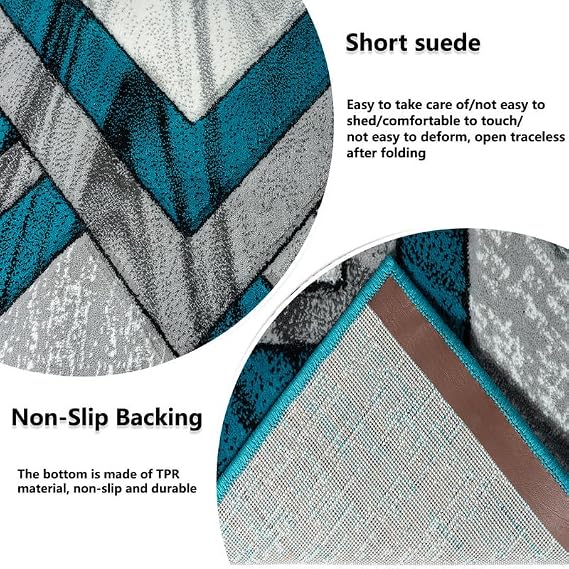 Cozy Haven Vortex Rugs - Large Fluffy Area Rug Carpet Washable Non-Slip Soft Modern Indoor Shaggy Floor Rug for Living Room, Bedroom, Hallway, Lounge – (Teal, 120x170 cm)
