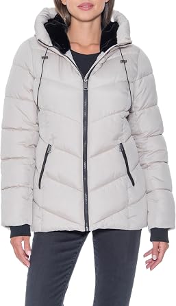 Sebby S.E.B Womens Puffer Jacket with Cozy Faux Fur -