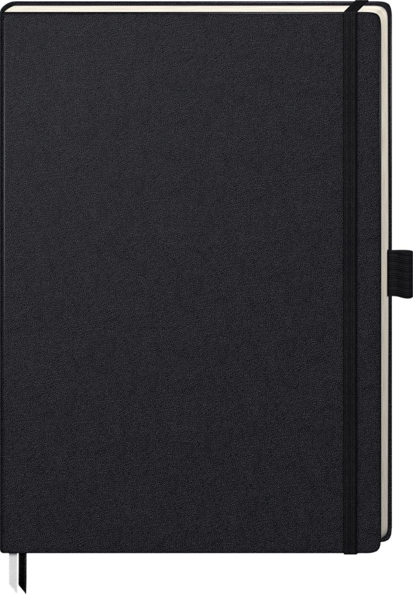 Brunnen 105528905 Notebook Kompagnon Classic Hard Cover 21 x 29.4 cm, Dotted, 192 Pages (One Piece), Black