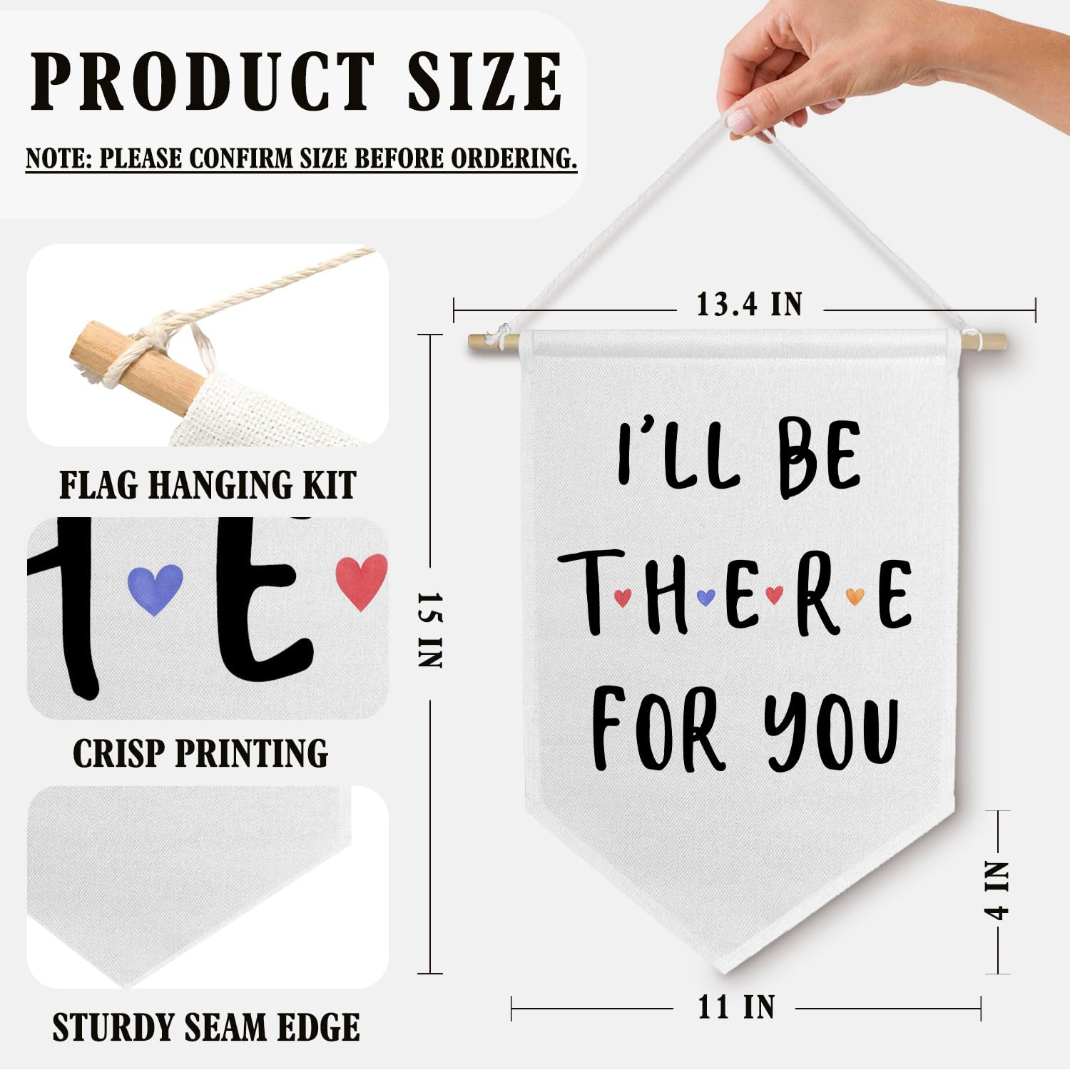 BlissfulAbon Friend Canvas Banner - Friends Themed Party Decorations Hanging Pennant Flag, Friends Themed Gifts, 11 X 15 Inch