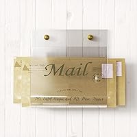 Vista 2 de Acrylic Mail Holder for Wall Clear Hanging 6.6 X 2.2 Inch Mail Organizer Wall Mounted File Holder