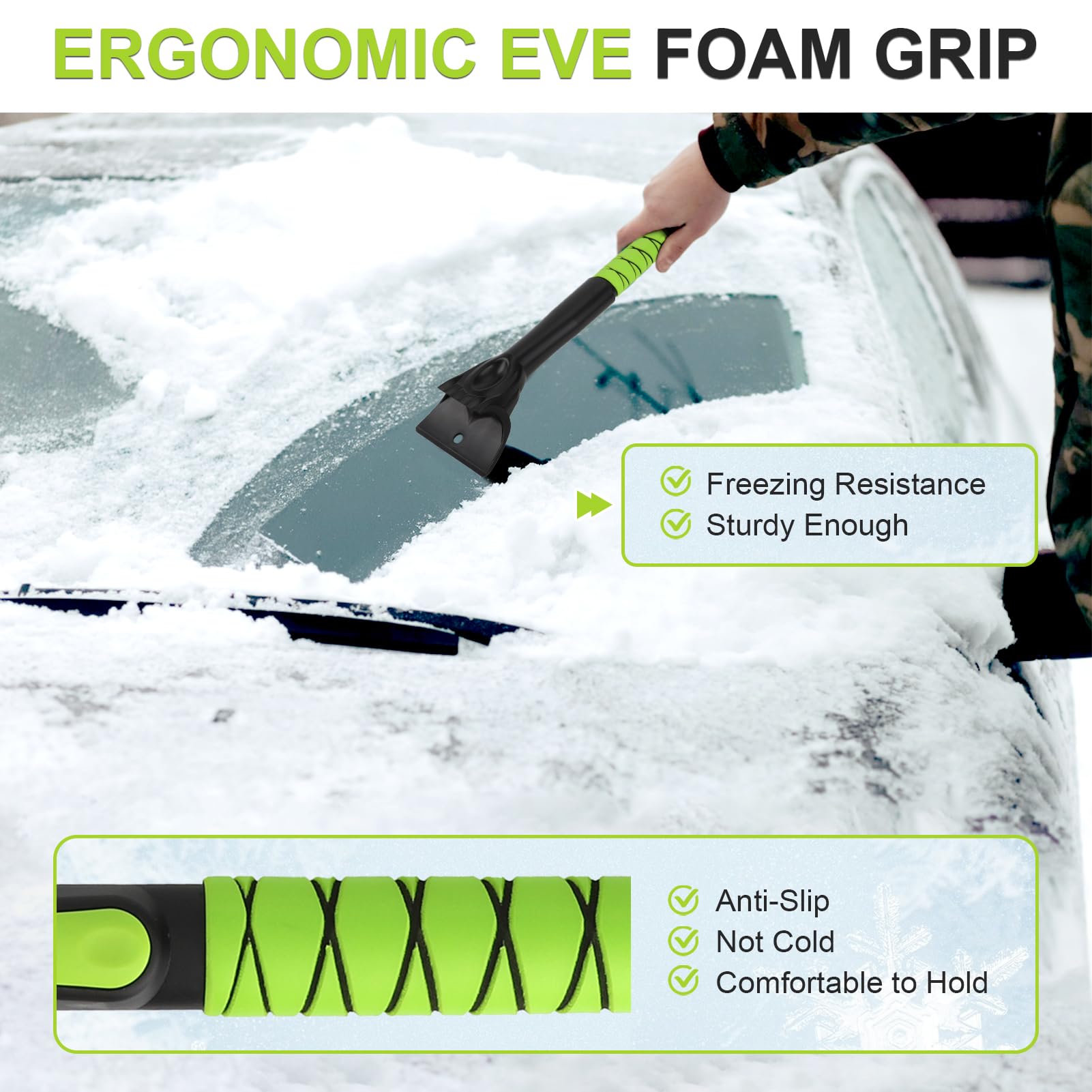 Aazon.co: LPZNUYVC 2Pcs Ice Scrapers For Car Windshield, Agical Car Ice Scraper, 2 In 1