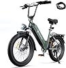 isinwheel U8 Electric Bike for Adults,1000W Peak Motor Ebike,Max 2028MPH 75-105Miles Range Electric Bicycle,48V 13AH18AH Battery Commuting 20 Step Thru Fat Tire Ebikes for Adults,7 Speed Gearing
