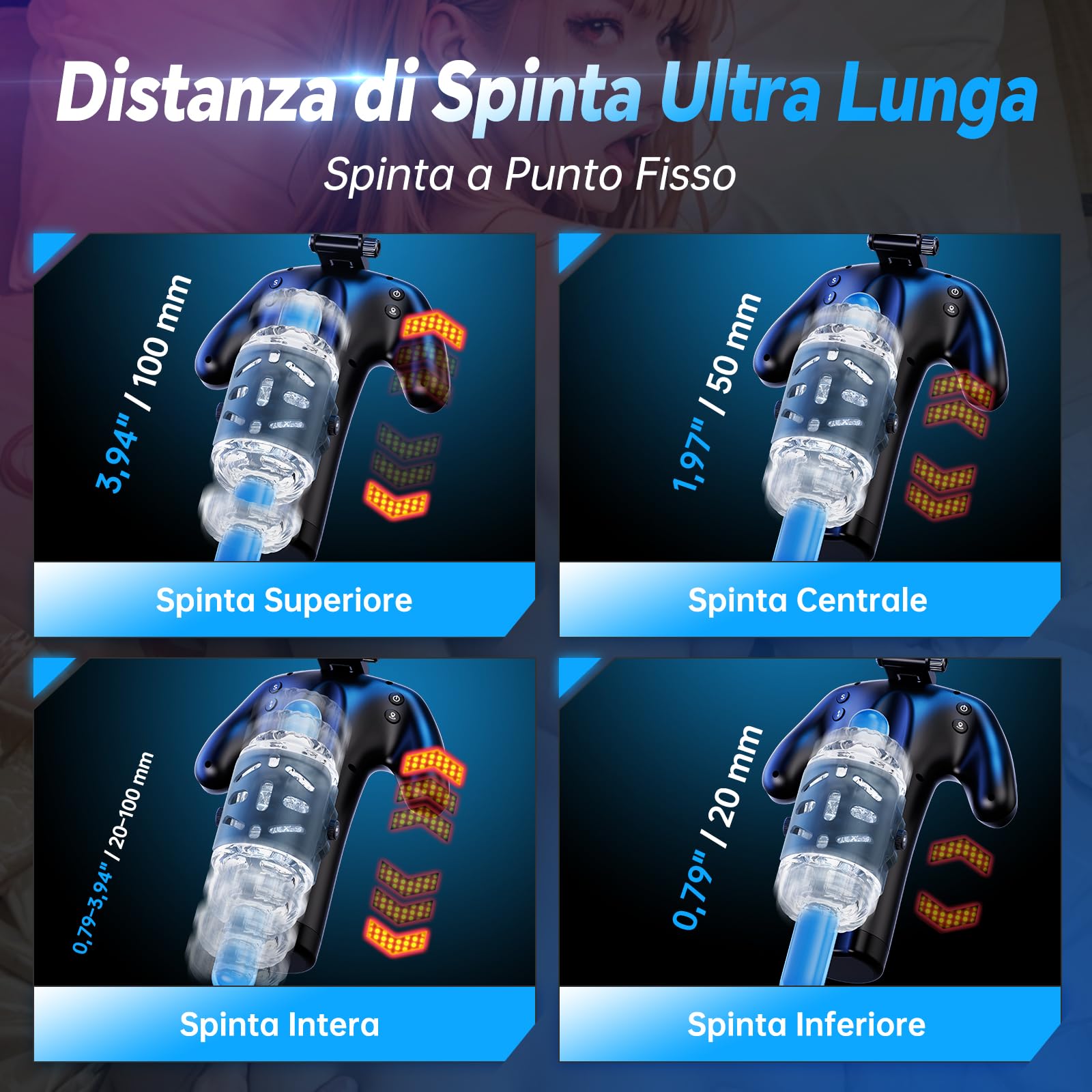 Masturbatore Uomo Masturbatore Maschile Sex Toys - Masturvatore per Uomo con Supporto per Telefono e Pulsanti di Controllo su Entrambi i Lati, 5 Modalità di Spinta & 1-10 cm, Sexytoysys Coppia Sex Toy