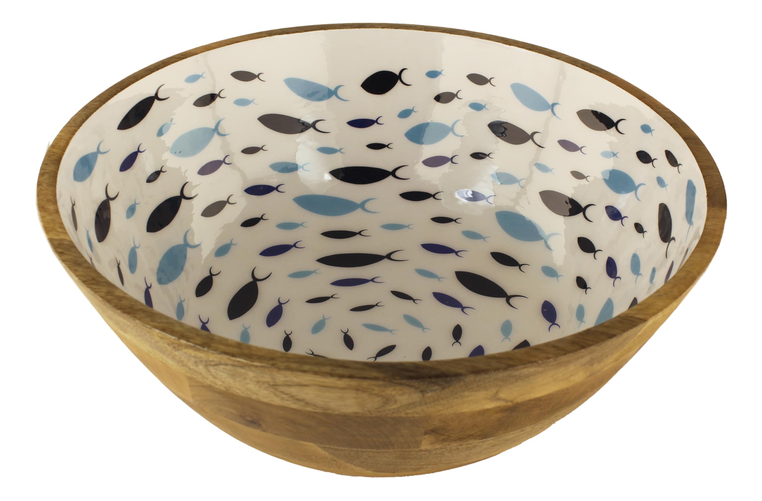 Fisch-Strudel Schale/Schüssel Mango-Holz 40x15cm Ø=40cm