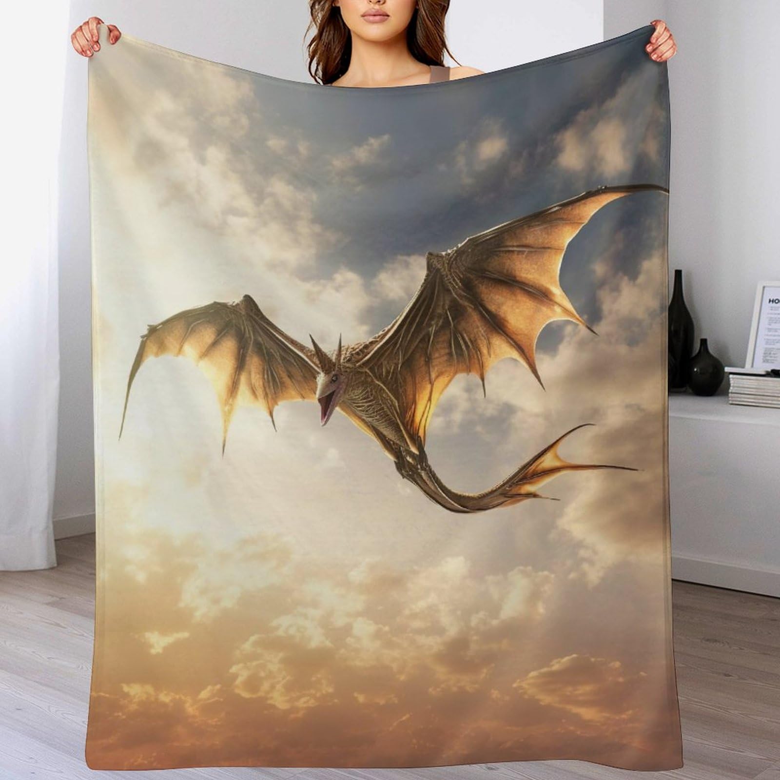 Tapis Douillet ptérosaure Polaire pour Vos Soirées Canapé Chaleureuses