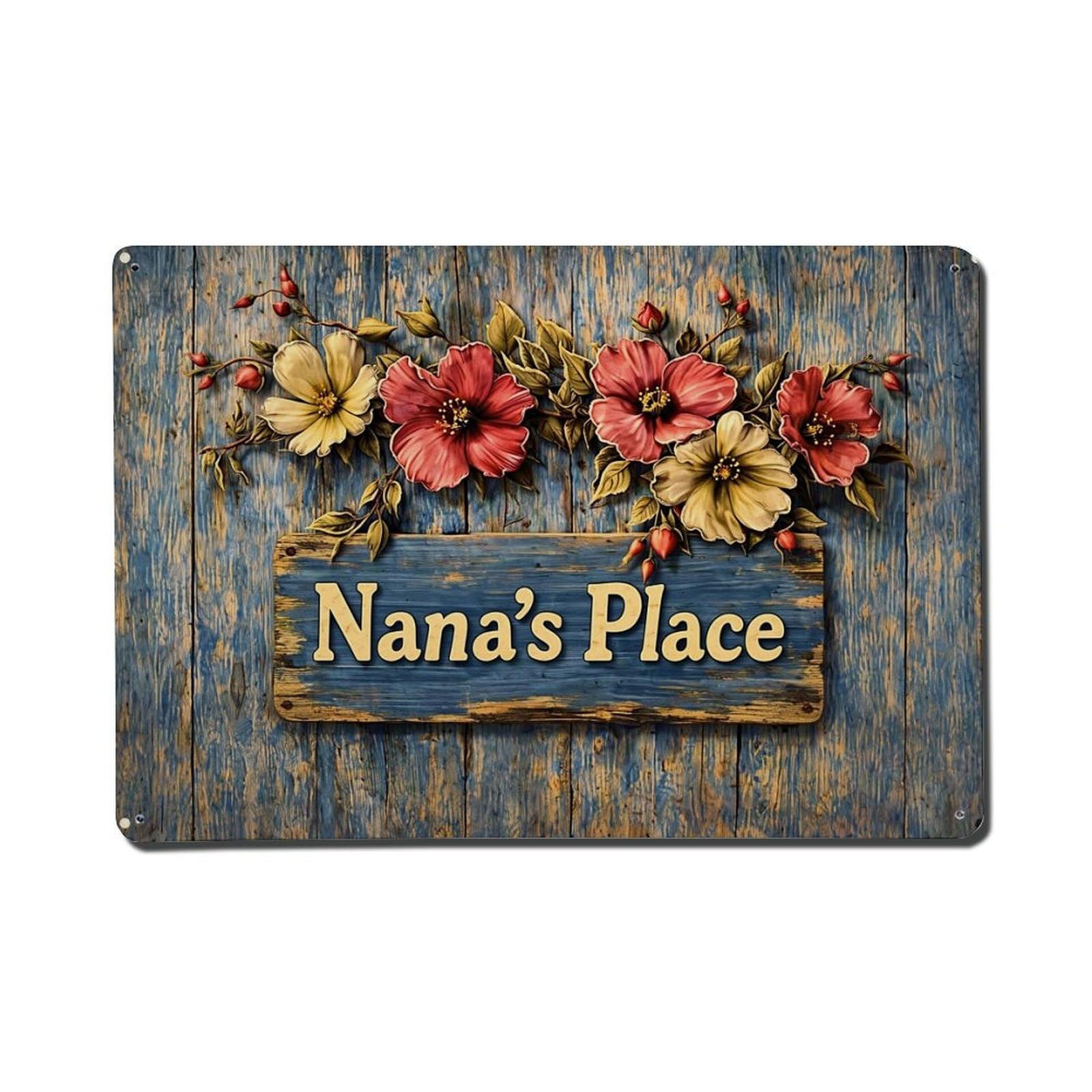 Floral Sign With Text Retro Metal Tin Sign, Vintage Decor Art Poster for Bar, Home, Man Cave, Kitchen, Laundry Room Gift 8x12Inch