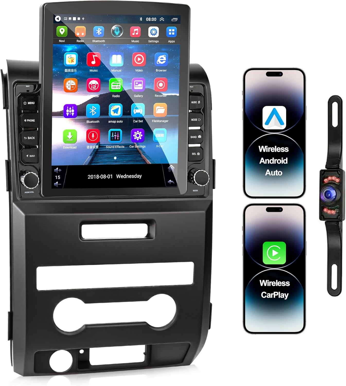 9.7" Car Stereo Radio for Ford F150 2009-2014, Android 13 Touchscreen GPS Navigation Head Unit with 4GB RAM + 64GB ROM,Support Bluetooth, WiFi, DSP, Mirror Link, Steering Wheel Control, Backup Camera