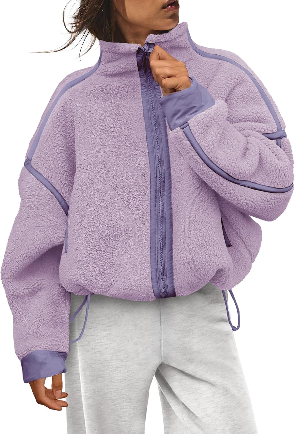 Nirovien Womens Oversized Fleece Jacket Fuzzy Sherpa Jackets