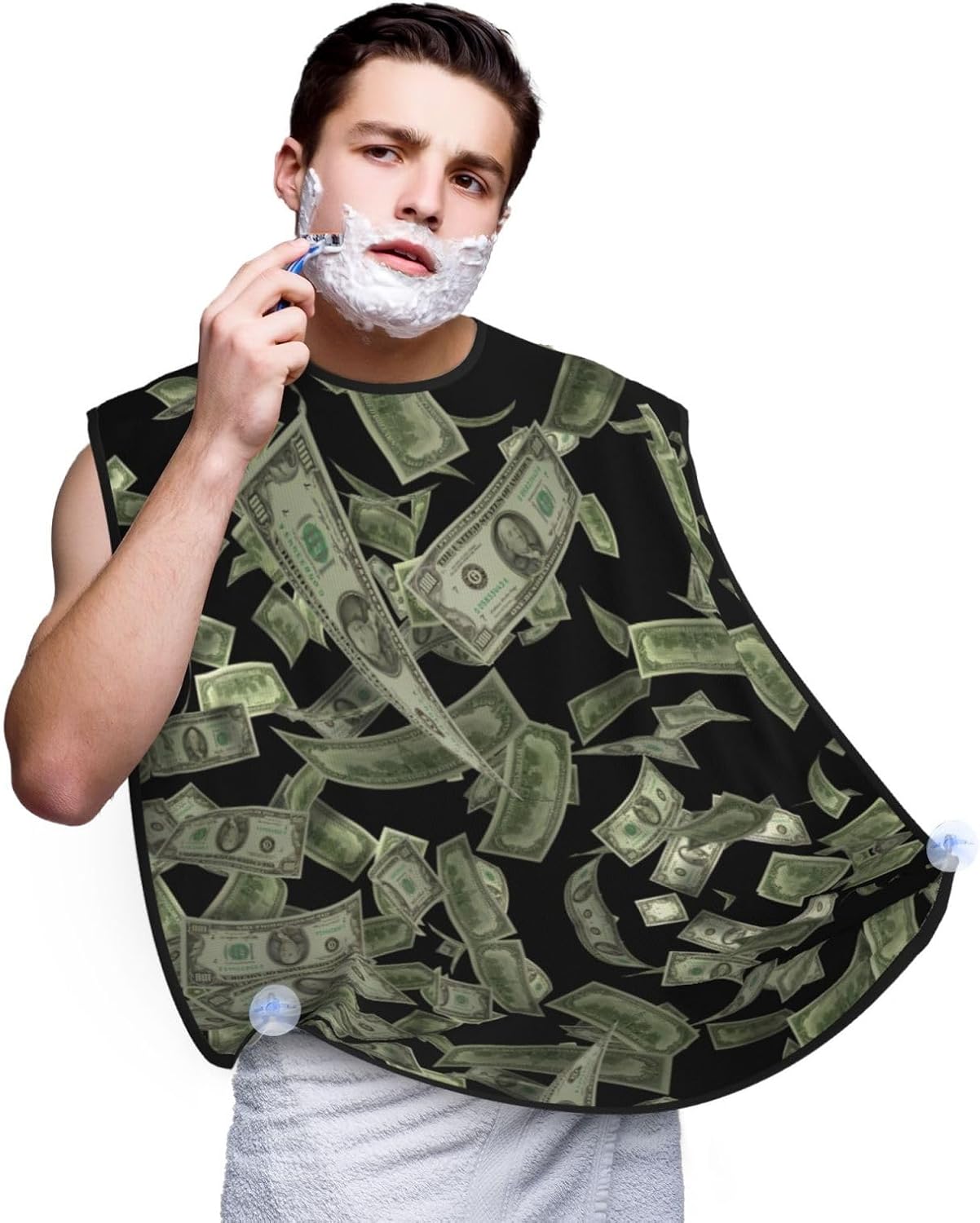 Dollar Sign Money Print Beard Bib Apron, Shaving Apron For Dad, Men'S Hair Catcher For Shaving Best Gifts For Dad