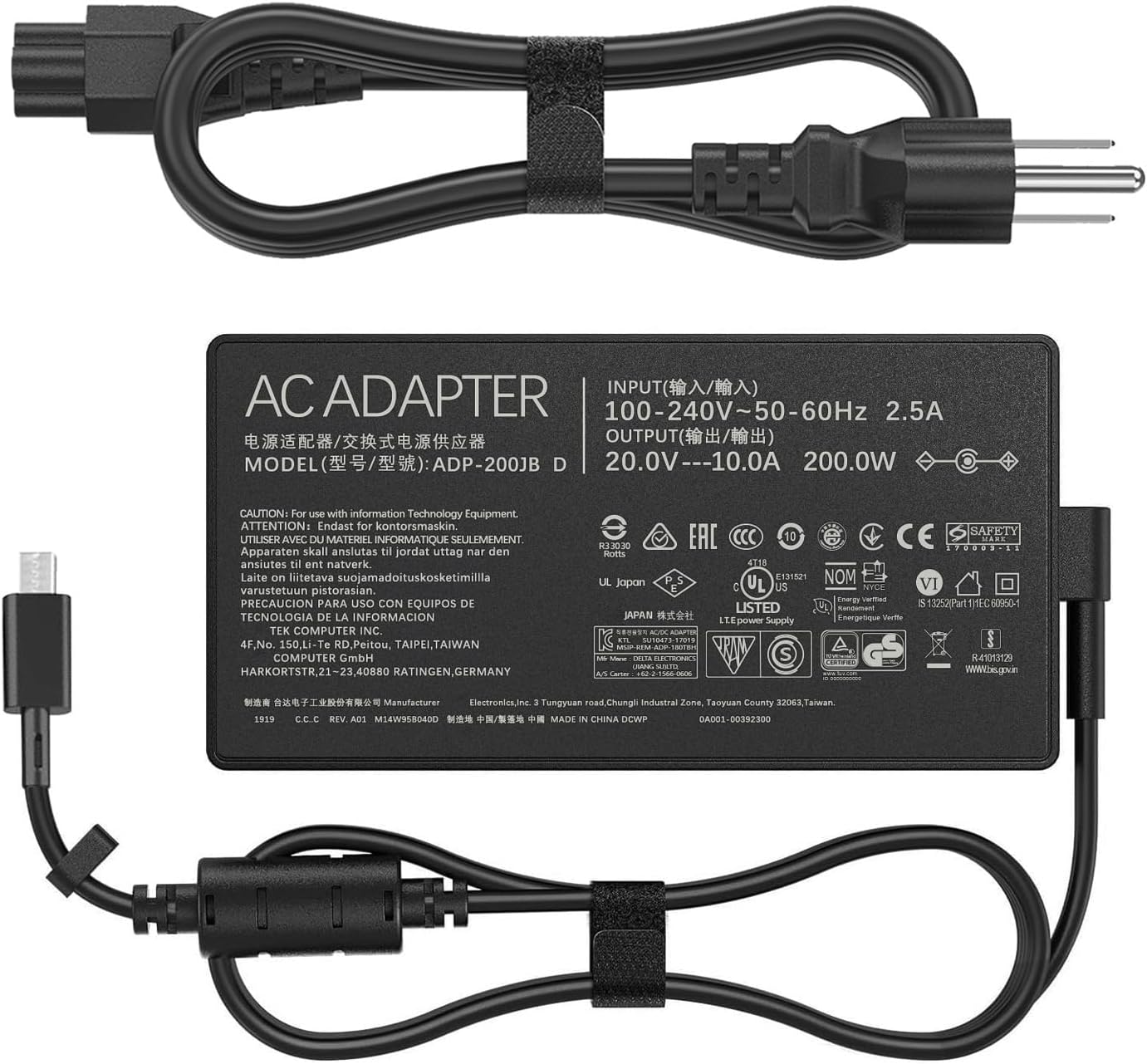HHZ 200W Laptop Charger Compatible with Asus ROG Zephyrus G16 GU605 GU605MI GU605CM GU605CP GA605 GA605WV GA605WI GA605WV TUF Gaming A14 FA401WV FA401UV FA401UU ProArt Copilot+ PC P16 H7606 PX13