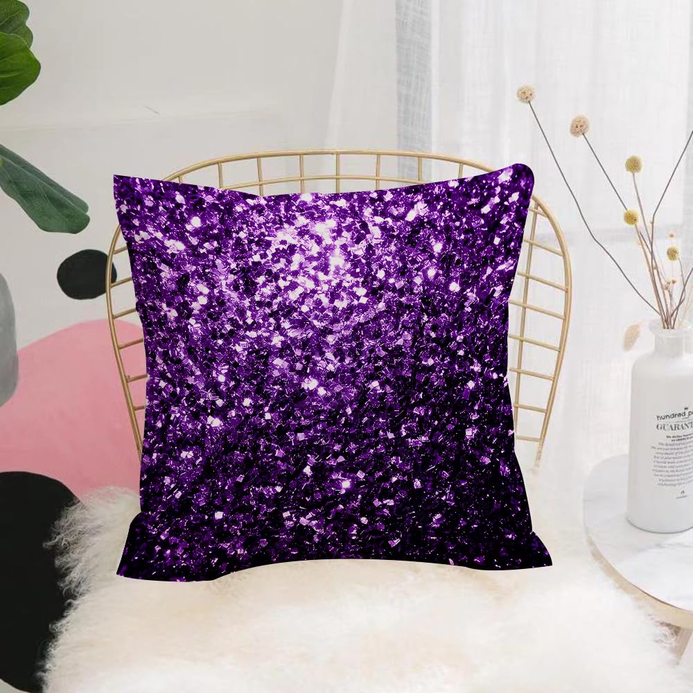 HYOSXW Cushion Cover,Throw Pillow Case Home Decorative for Living Room Bedroom Sofa Chair 16X16 Inch,Glittering purple texture, dense purple pattern, fashion and party texture,Pillowcase 40X40cm