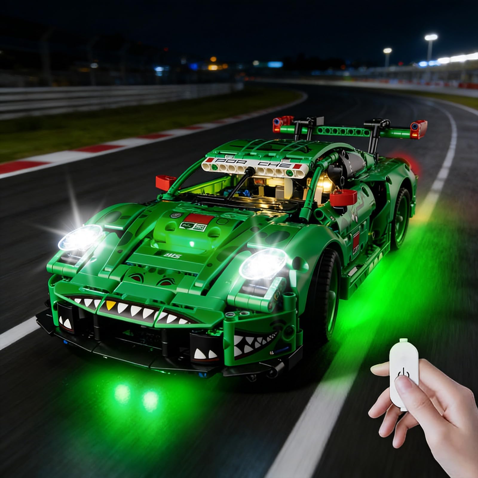 LED Light Compatible with Lego Technic Porsche 911 GT3 R Rexy AO Racing Racing Car 42224 Building Blocks, LED Lighting Accessories for Lego Model Set 42224, Touch Version (Not Model)