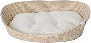 Dehner Premium Lovely Deep Sleep Cuddly Bed, 58 x 48 x 18 cm, Natural Material/Plush, White/Beige product image