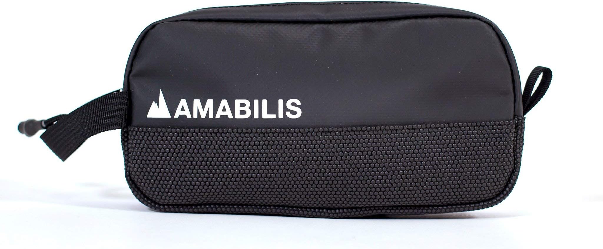 Water Resistant, Bullet Proof Stash Capsule Satchel for Toiletries, Tactical Concealment and More, 7.5 x 4 x 1.5 Inches - 40 Cubic in, Black/White