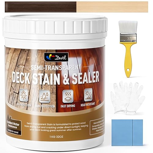 DWIL Water Based Wood Stain, Semi-Transparent Outdoor Wood Stain and