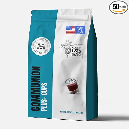 Travel Pack - The Miracle Meal Pre-Filled Communion Plus+ Cup - Bag of 50 with Wafer and 100% Concord Grape Juice