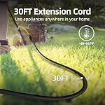 Tiffcofio Extérieur intérieur étanche 9 Cord d'extension de compteur 3 Pins pour maison et jardin 16AWG 13A/1625W ETL Inscrit