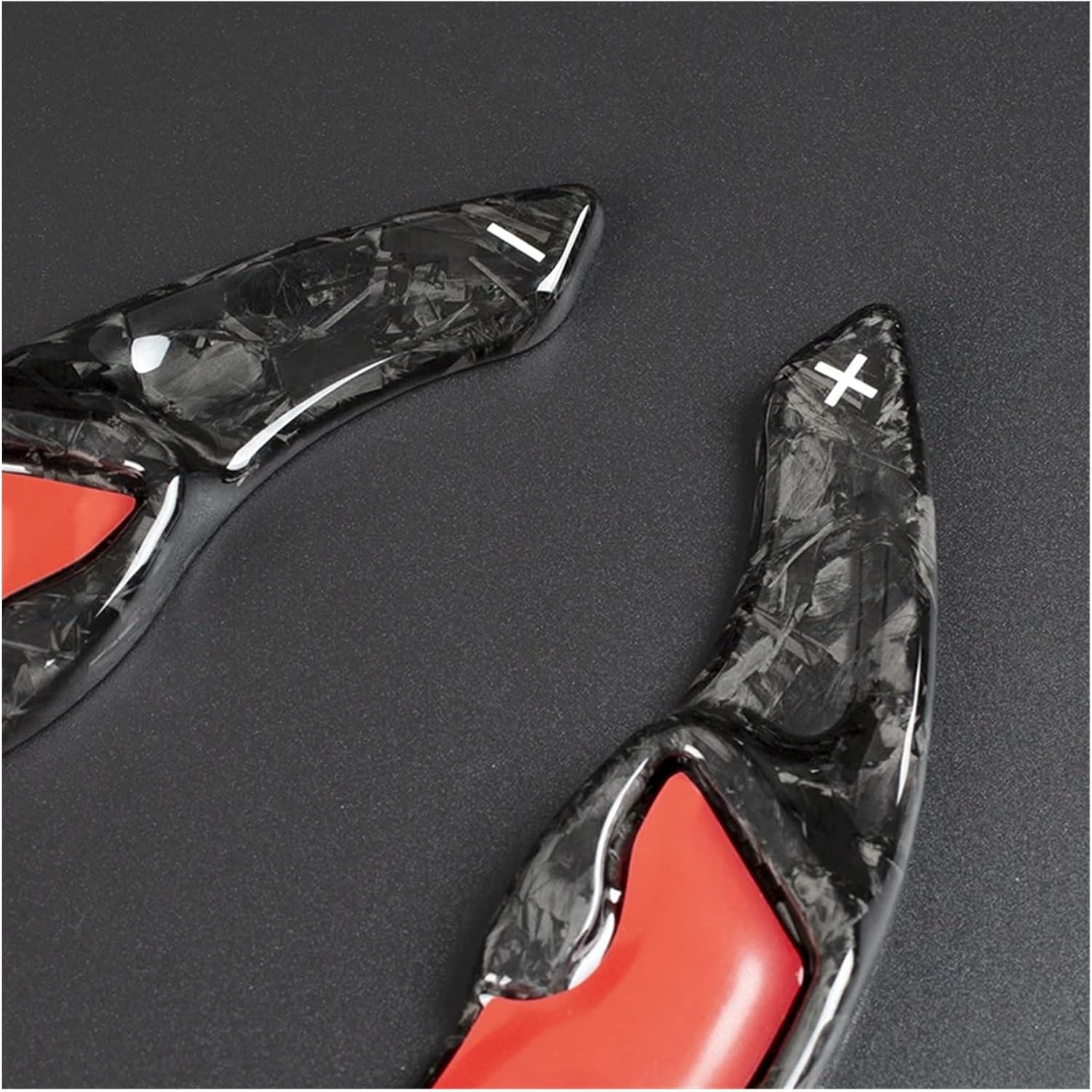 Steering wheel shift paddles Steering Wheel Carbon Fiber Pattern Paddle Shift Fit For Subaru BRZ XV Forester Outback Impreza GT86 Steering wheel accessories(Color:Forged Black)