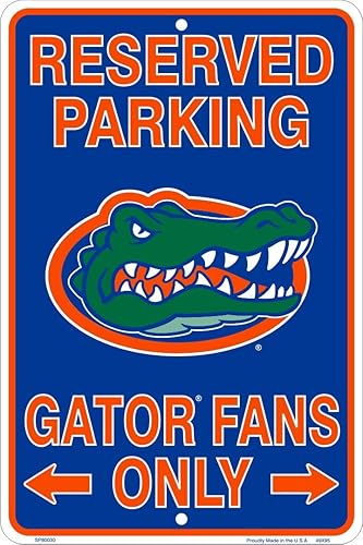 HangTime University of Florida - Cartel de estacionamiento reservado para fanáticos de Florida Gators de metal, 8 x 12 pulgadas en relieve