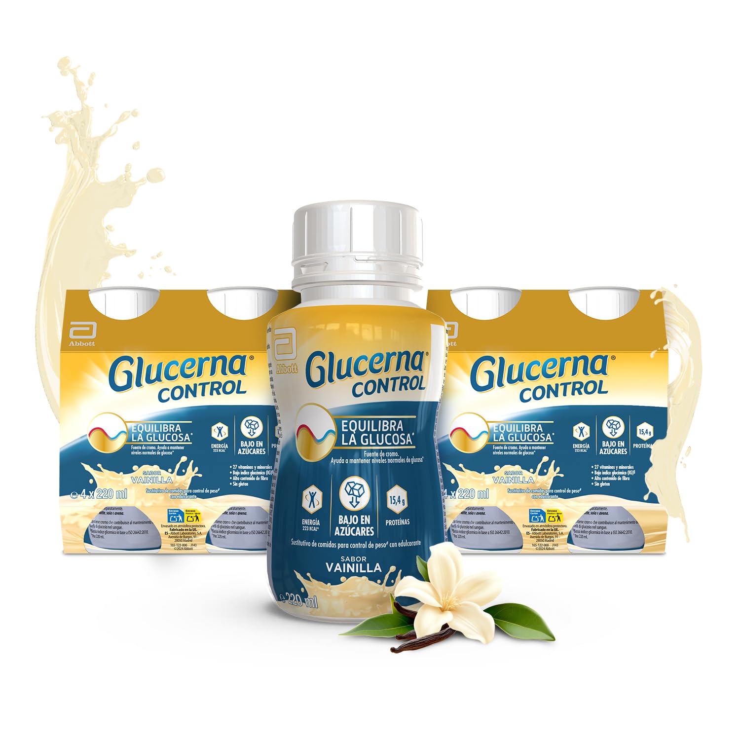 Glucerna Control sabor vainilla sustitutivo de comidas pack 8x220ml