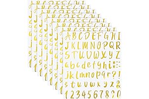 576 Gold Capital Letters Alphabet Number Stickers
