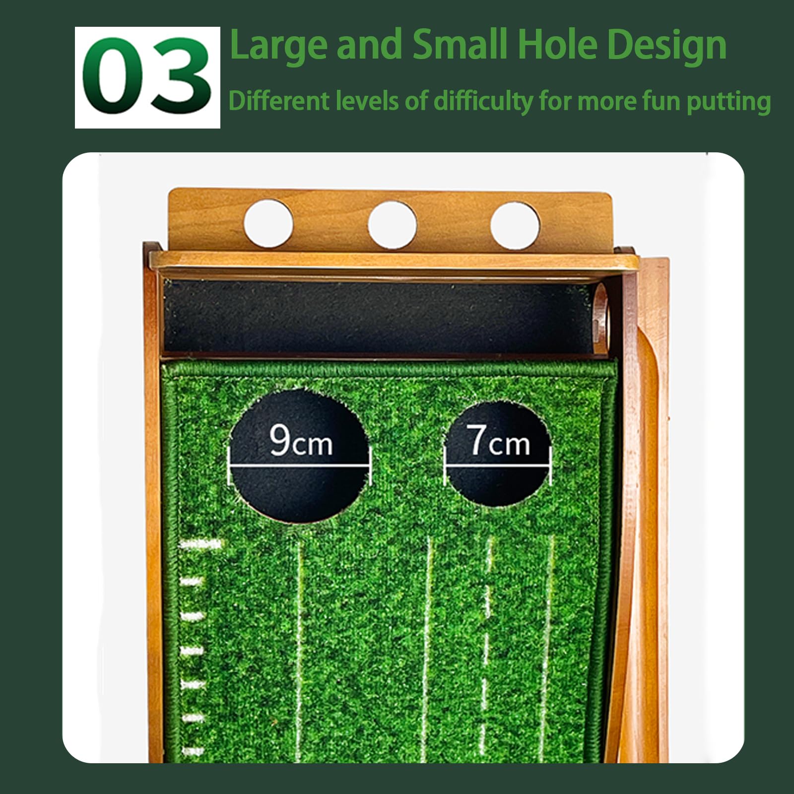 Putting Mat Indoor Golf, Holz Putting Matte, Golf Putting Green Matte, Golf Putting Mats für Männer Spielen Golfspiel zu Hause oder im Büro, Geschenke für Männer