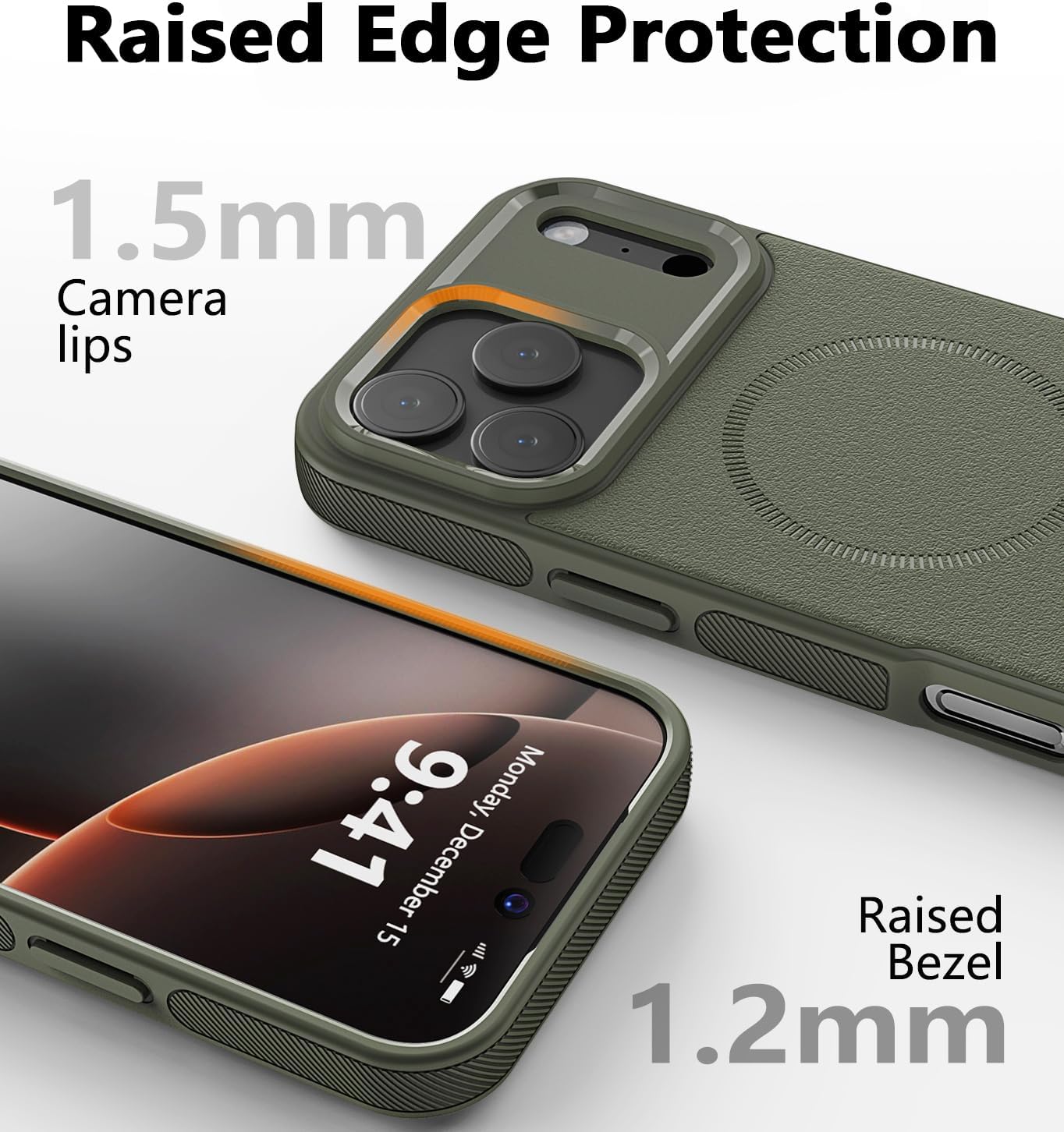 Magnetic for iPhone 17 Pro Case with Stand[Compatible with MagSafe] Slim Invisible Kickstand, Protective Anti-Fingerprint Phone Cove for iPhone 17 Pro Case 6.3", Green - Image 6