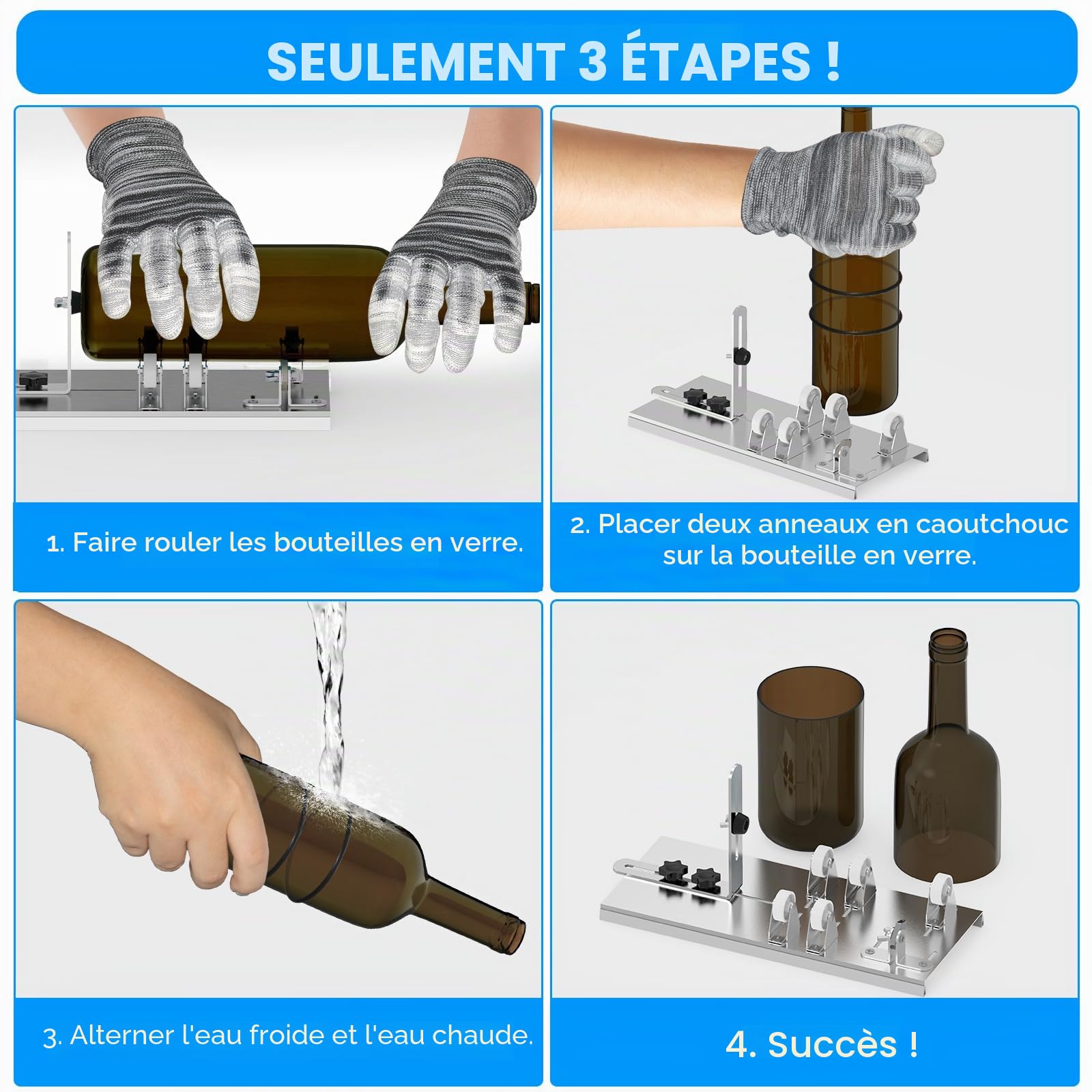 Coupe-bouteille en verre avec huile