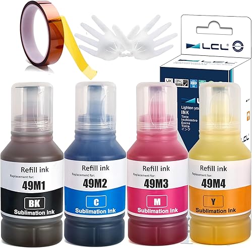 LCL Compatible con T49M T49M1 T49M2 T49M3 T49M4 de tinta de sublimación de llenado automático para impresora de sublimación de teñido SureColor F170