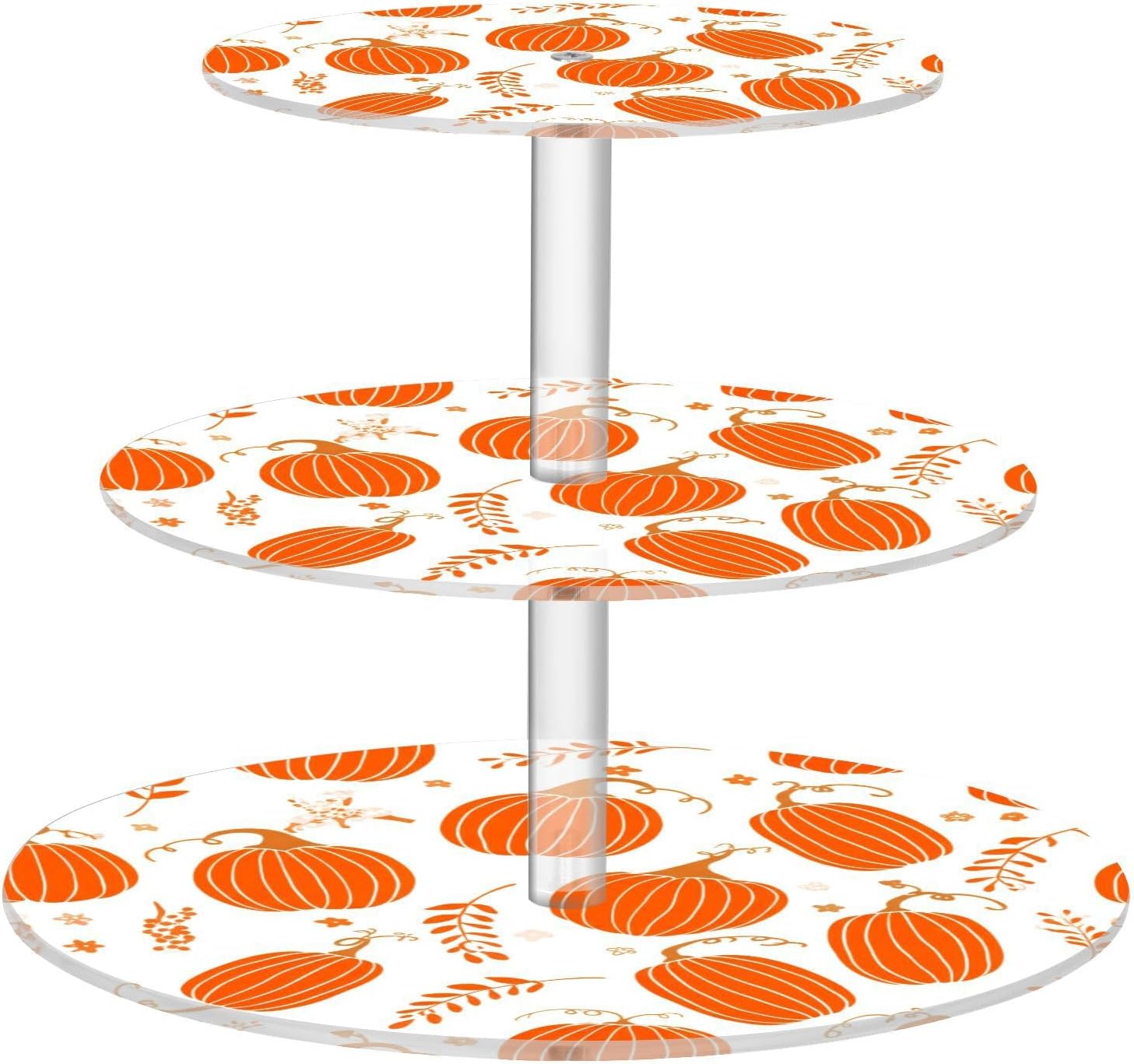 Autumn Fall Pumpkin Thanksgiving 3 Tier Acrylic Cupcake Stand, Cupcake Stand for 34 Cupcakes for Weddings, Christmas,Holidays,Parties,Birthday,Printed Cupcake Tower 23301650
