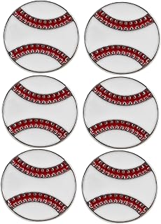 PACKOVE 6pcs魅力的な漫画の野球のブローチガールズ野球ラペルバッジカーディガンとセーターのための漫画の衣類ピン