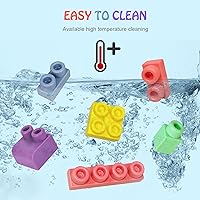 Vista 9 de Bloques de construcción suaves para niños pequeños, bloques de construcción grandes apilables para bebés de 6 meses en adelante, regalos Stem