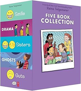 Raina Telgemeier Collection Box Set (Smile, Drama, Sisters, Ghosts, Guts)