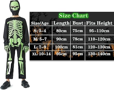 ZUCOS Tuta intera da scheletro 3D, per bambini, unisex, con ossa, costume di Halloween, integrale con maschera e falce