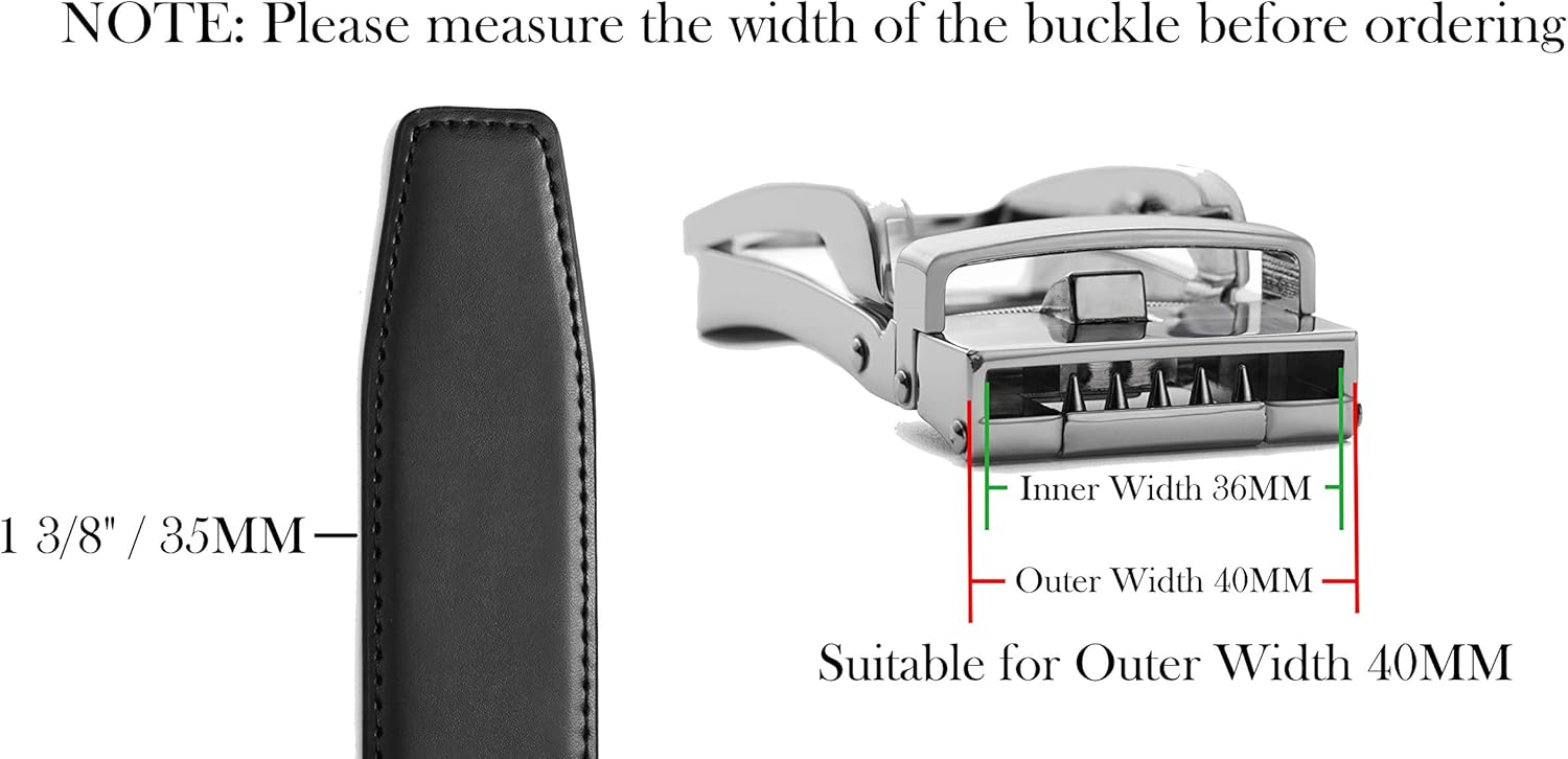 CHAOREN 40mm Ratchet Belt Buckle Only for 1 3/8 Slide Belt Strap, Automatic Click Buckle Adjustable - Image 3