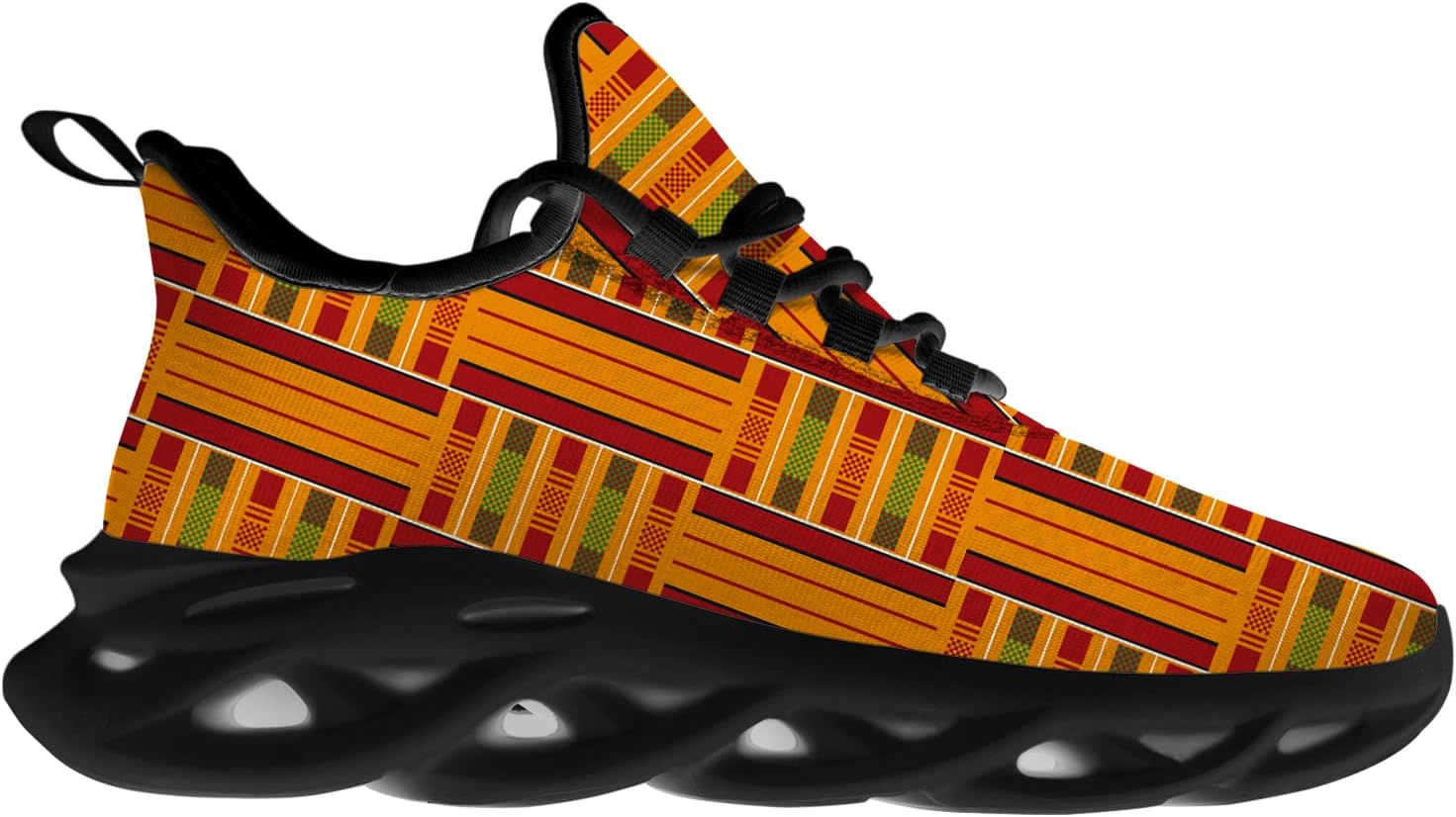Ciadoon Kente Shoes for Men Women Road Running Shoes Walking Tennis Sneakers Athletic Lightweight Shoes