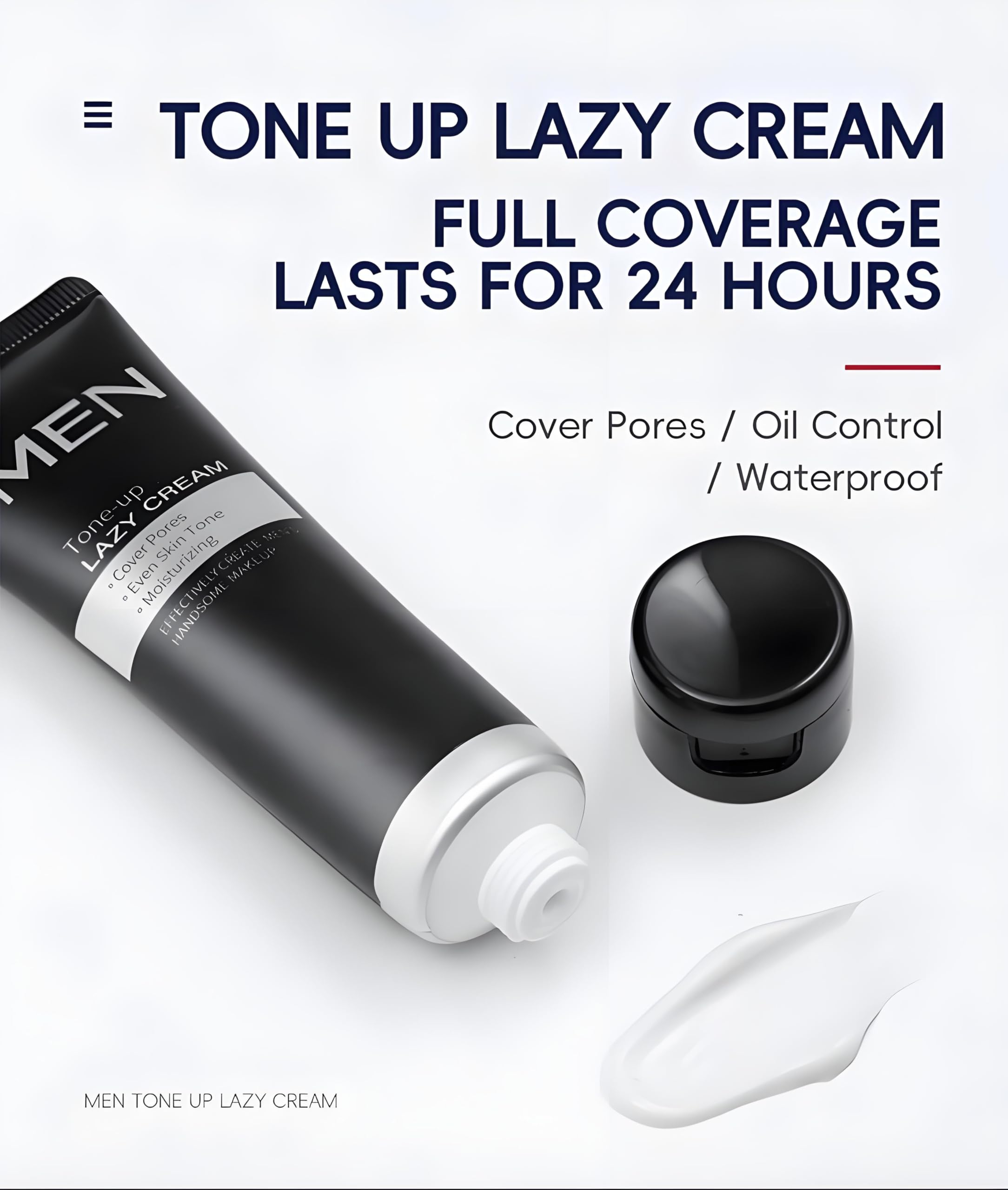 Men's BB Cream Tinted Moisturiser, Lightweight Concealer Foundation for Natural Look Evens Skin Tone & Covers Blemishes - Image 2