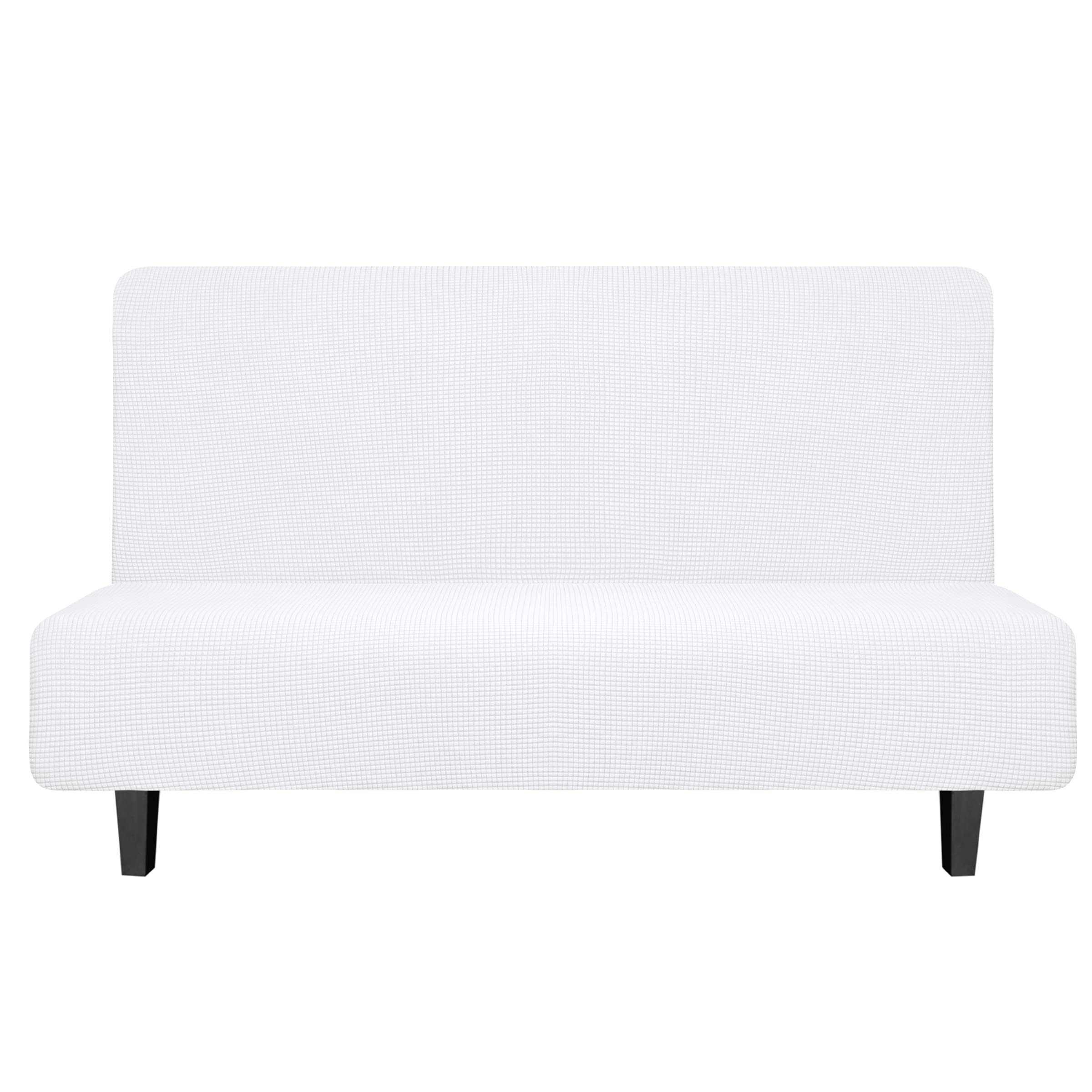 Easy-Going Stretch Medium Futon Slipcover Armless Futon Cover Snow White