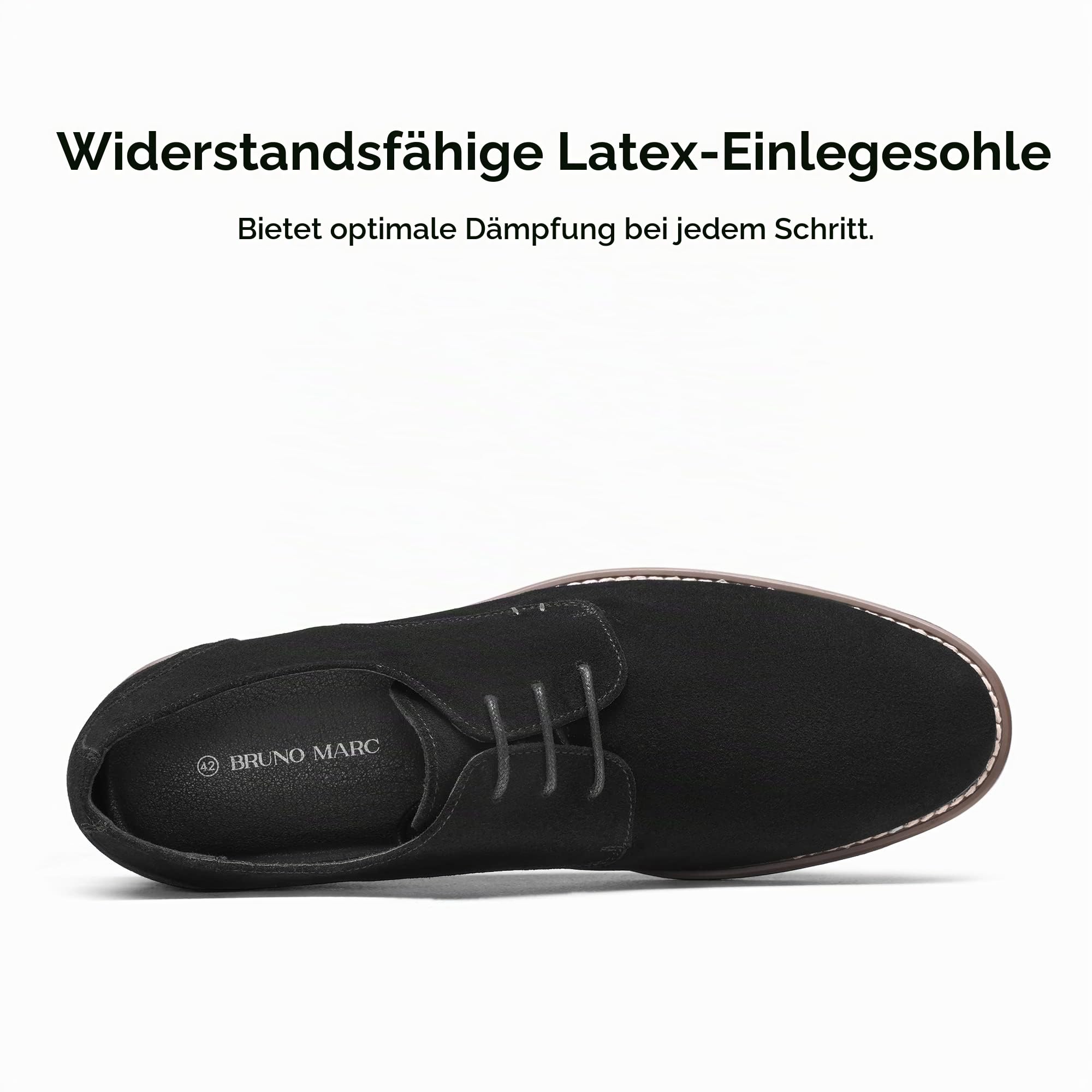 Bruno Marc Anzugschuhe Herren Wildleder Schnürschuhe,Schwarz,46