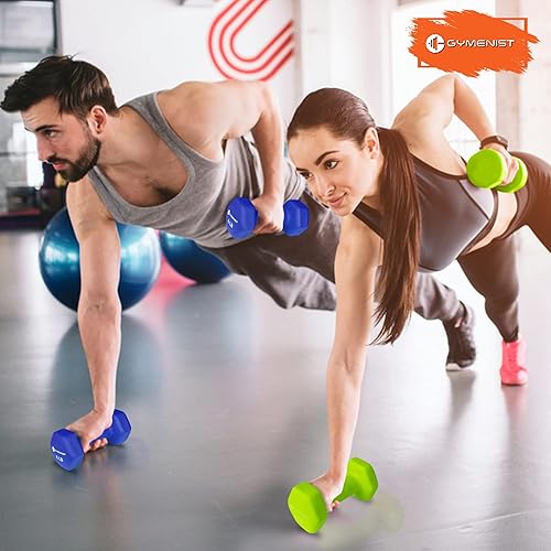 Miniatura 6 de Par de mancuernas Gymenist, Juego de 2 mancuernas suaves, antideslizantes, cubiertas de neopreno