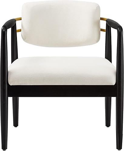 Miniatura 4 de Ball & Cast Silla decorativa moderna, silla tapizada, cómoda silla lateral con marco de madera, color marfil