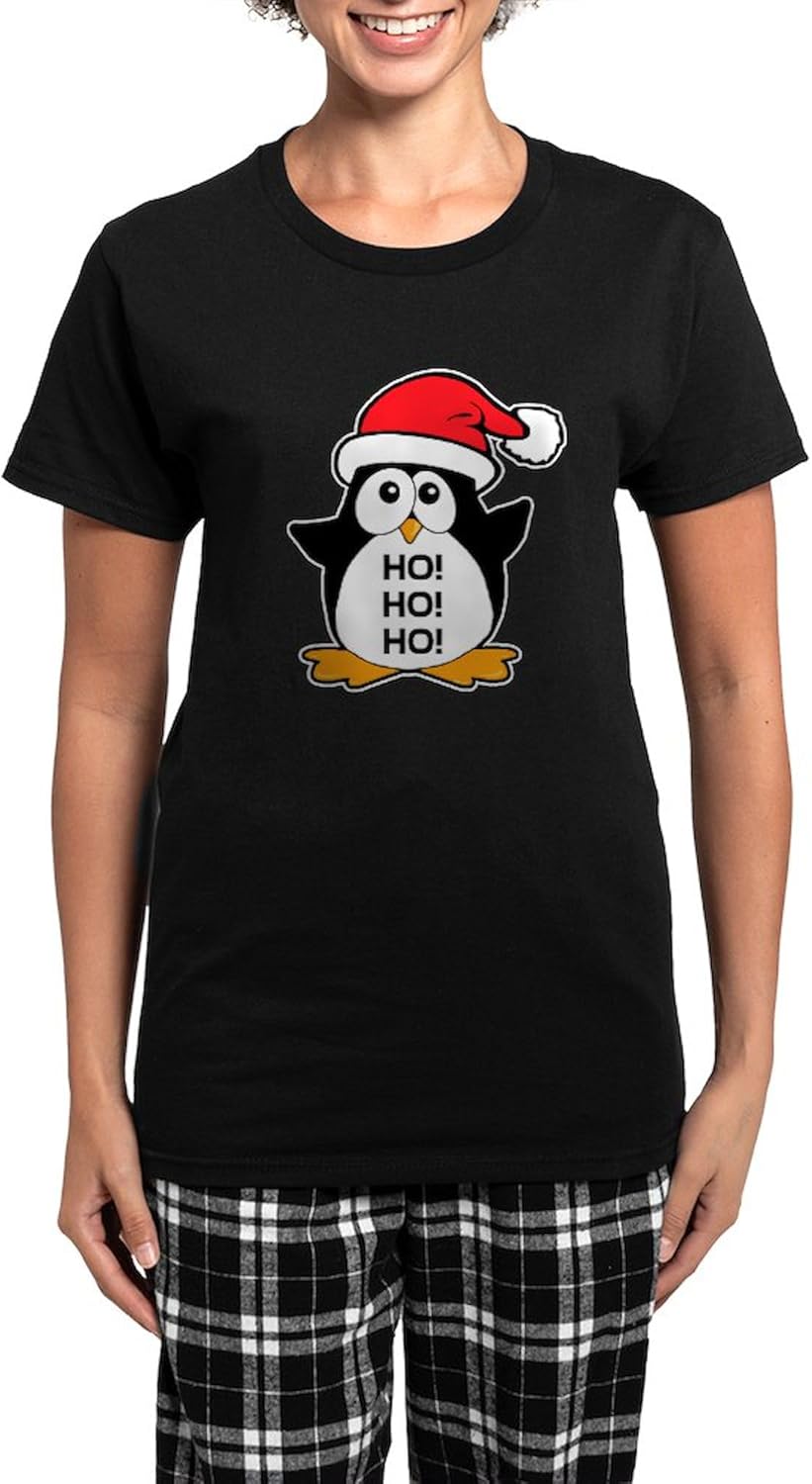 CafePress Cute Christmas Penguin Ho Ho Ho Women's Dark Pajam Womens Novelty PJ Sleepwear