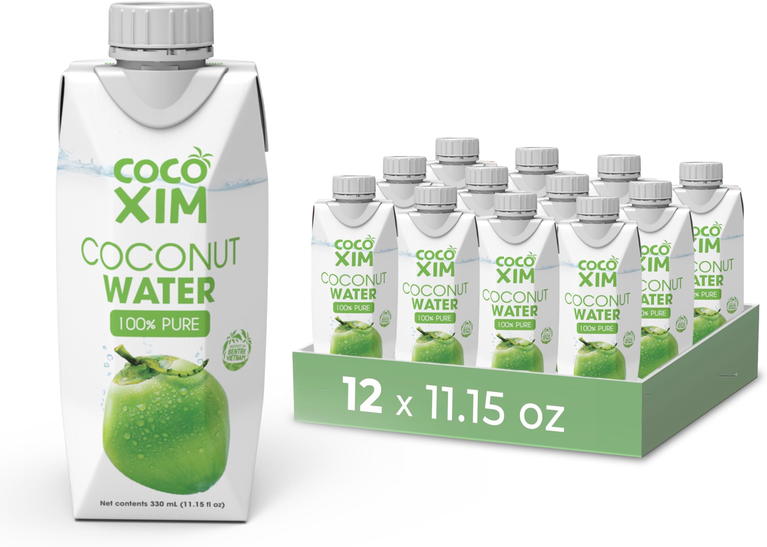 COCOXIM Ready to Drink Pure Coconut Water - 11 oz (Pack of 12) | Zero Added Sugar| 100% Natural & Fresh with Electrolytes & Nutrients | Halal & Kosher Certified | Alternative to Soda, Soft Drinks and Sports Drinks