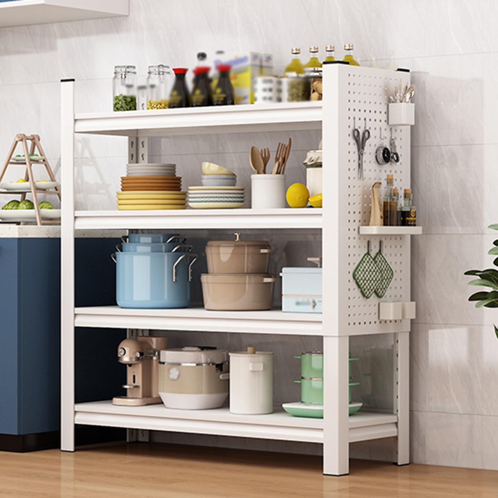 Scaffale regolabile in metallo per cucina, dispensa, garage, bagno, organizer per regali di inaugurazione della casa, accessori essenziali per la casa (120 x 30 x 121 cm)
